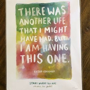 Kazuo Ishiguro Quote Watercolor Print 8x10